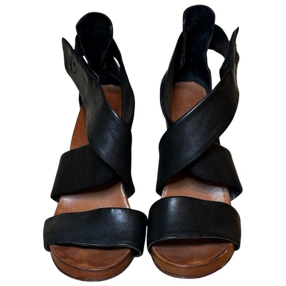 Theory Leather Strappy High Heels Black Size 39.5 - Picture 12 of 12